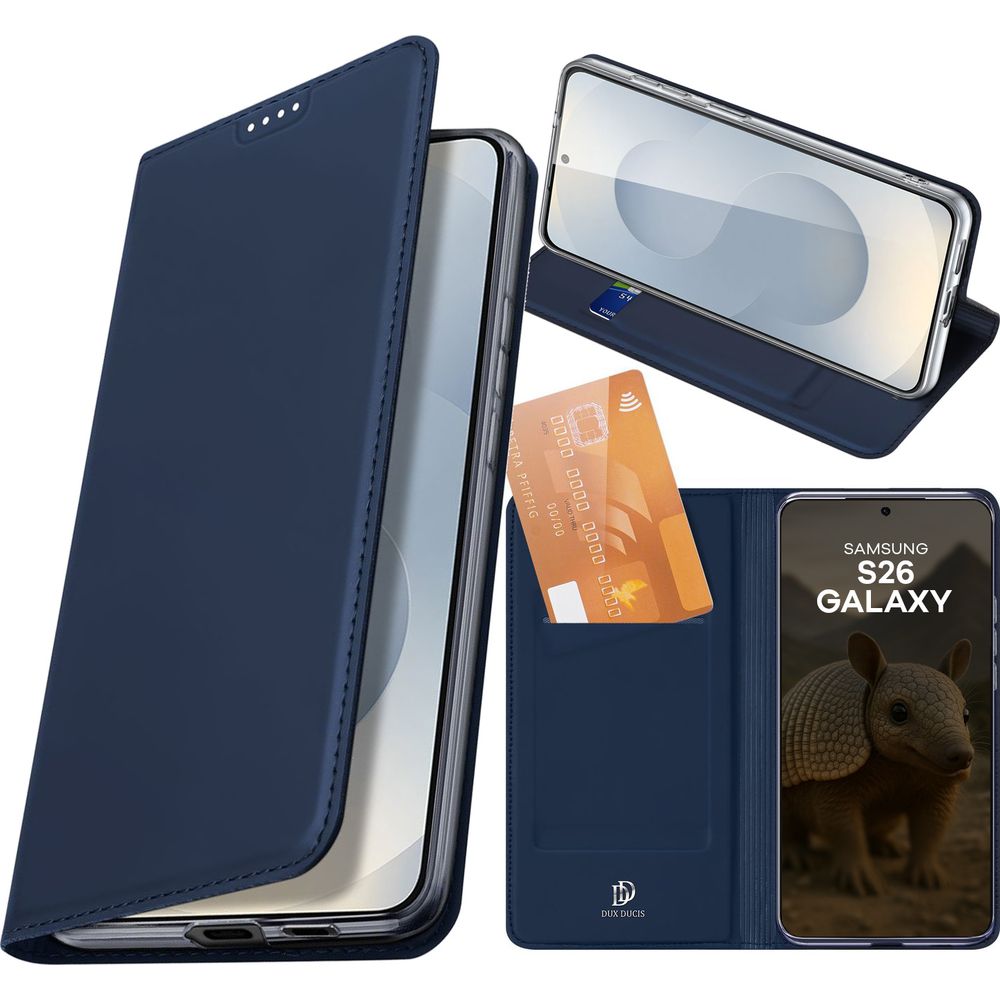 Handyhülle mit Klappe für Galaxy S26, Dux Ducis Skin Pro, Dunkelblau