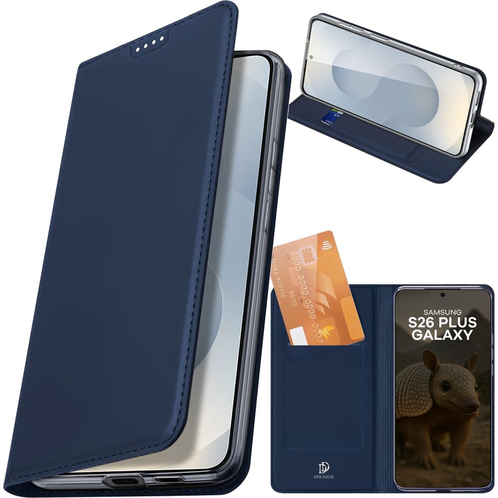 Handyhülle mit Klappe für Galaxy S26 Plus, Dux Ducis Skin Pro, Dunkelblau