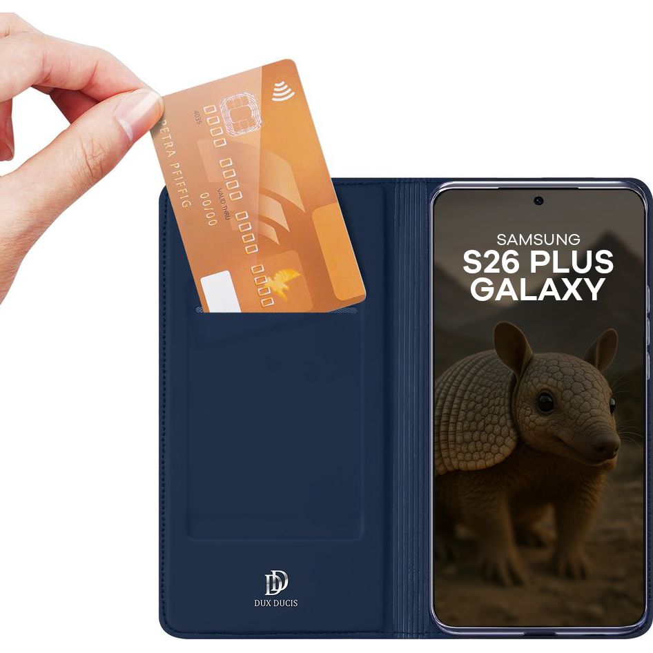 Handyhülle mit Klappe für Galaxy S26 Plus, Dux Ducis Skin Pro, Dunkelblau