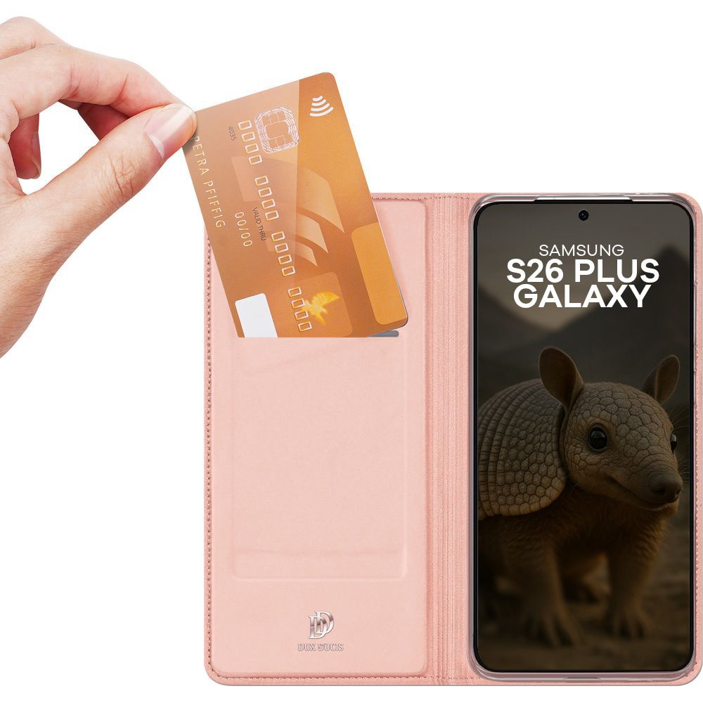 Handyhülle mit Klappe für Galaxy S26 Plus, Dux Ducis Skin Pro, Rosa