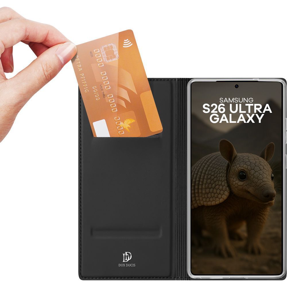 Handyhülle mit Klappe für Galaxy S26 Ultra, Dux Ducis Skin Pro, Schwarz