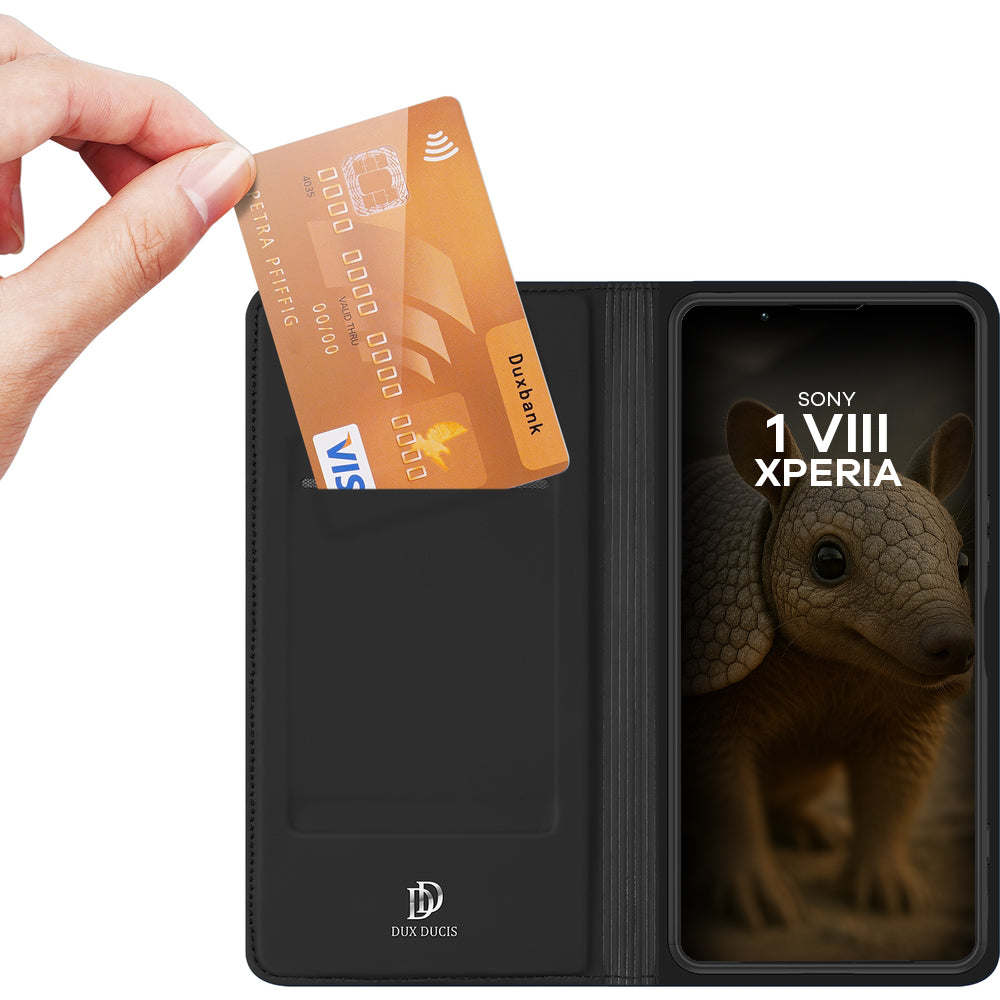 Handyhülle mit Klappe für Sony Xperia 1 VIII, Dux Ducis Skin Pro, Schwarz