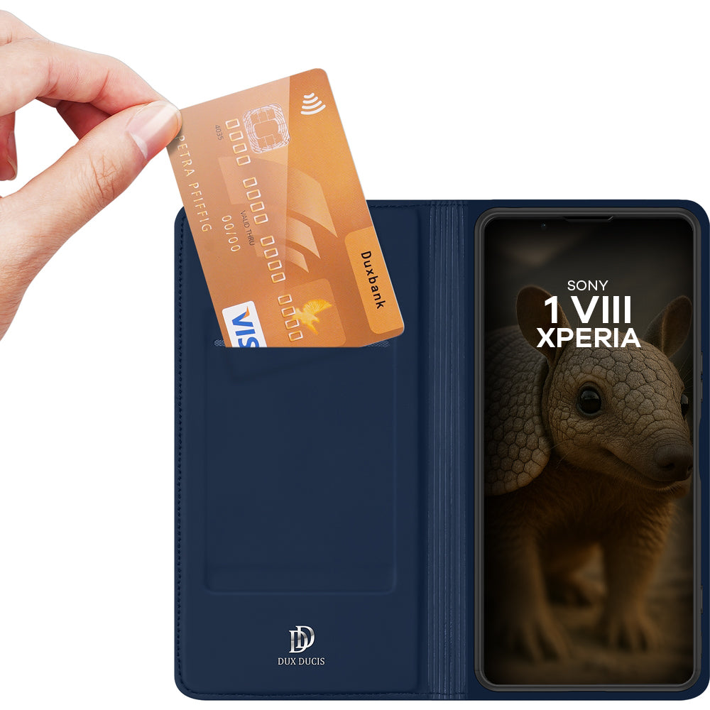 Handyhülle mit Klappe für Sony Xperia 1 VIII, Dux Ducis Skin Pro, Dunkelblau