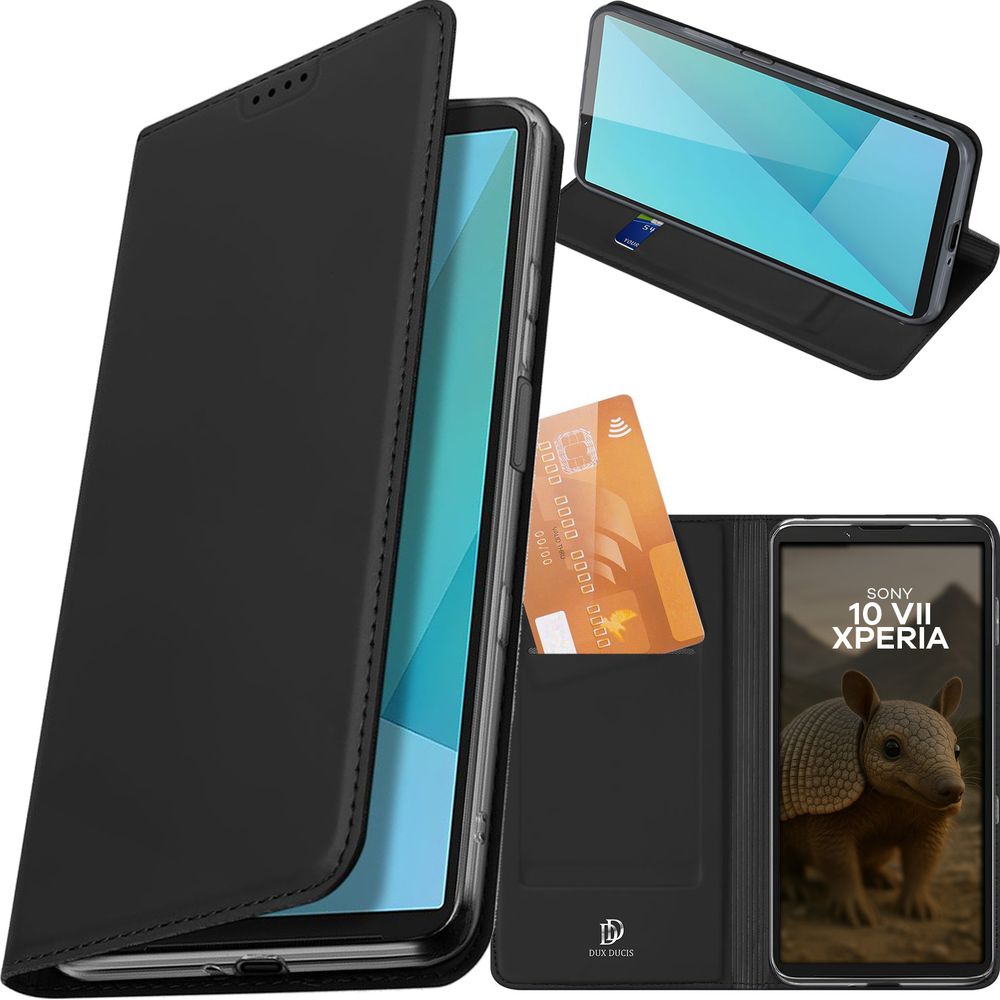 Handyhülle mit Klappe für Xperia 10 VII, Dux Ducis Skin Pro, Schwarz