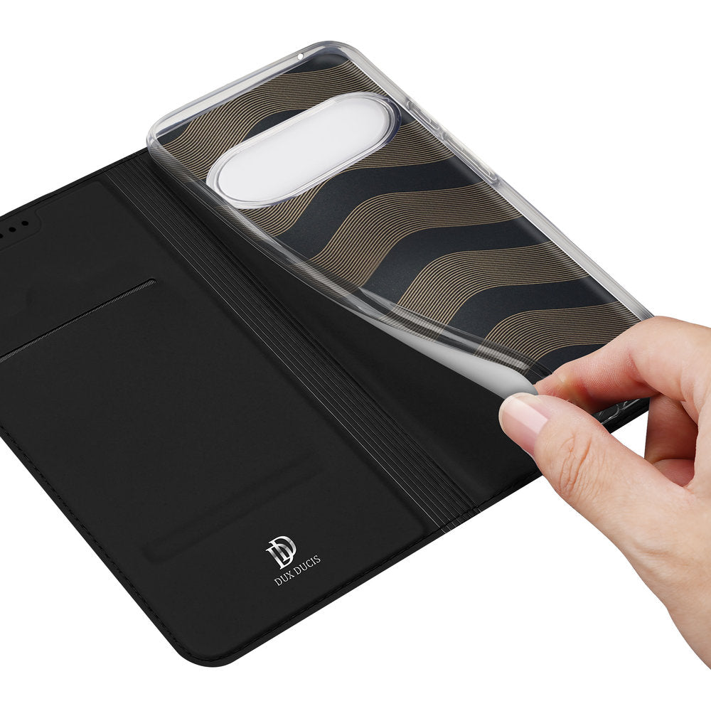 Handyhülle mit Klappe für Vivo X300 FE, Dux Ducis Skin Pro, Schwarz