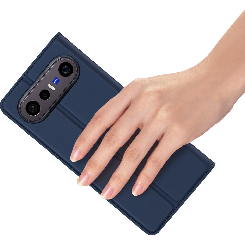 Handyhülle mit Klappe für Vivo X300 FE, Dux Ducis Skin Pro, Dunkelblau