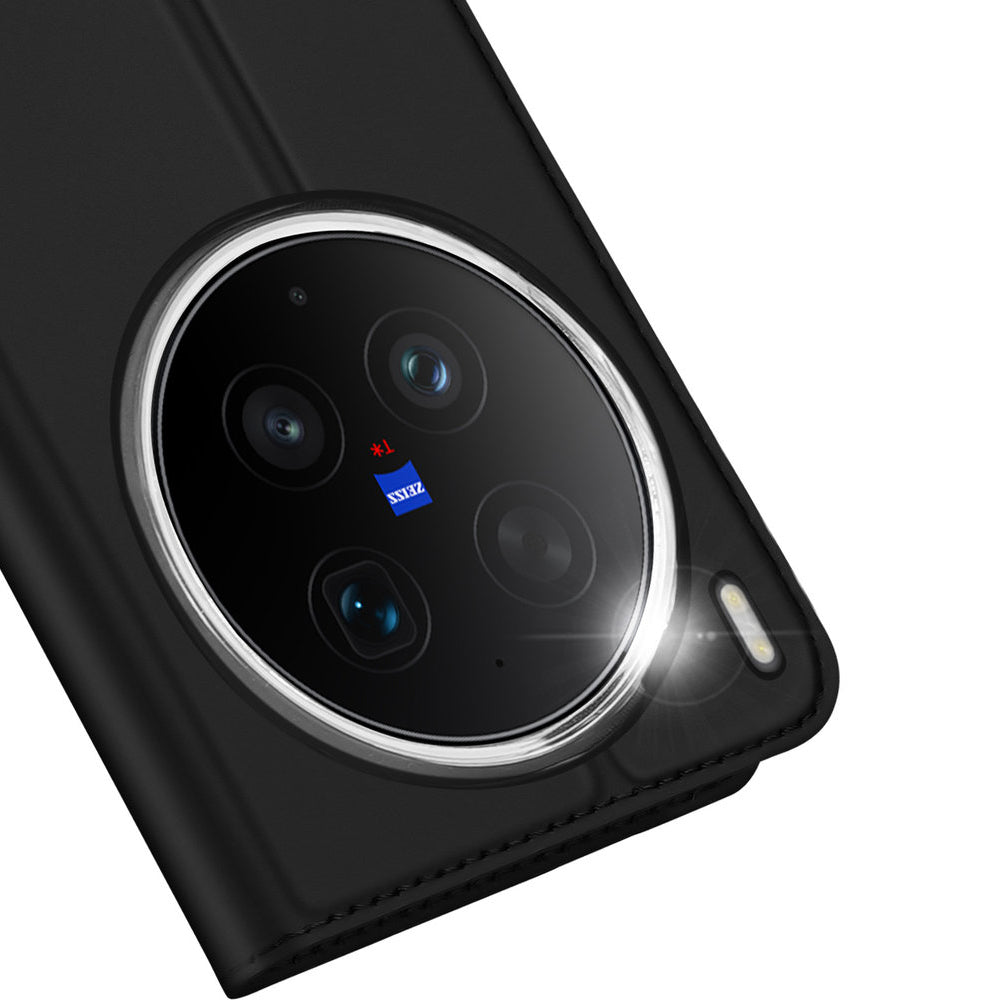 Handyhülle mit Klappe für Vivo X300 Ultra, Dux Ducis Skin Pro, Schwarz