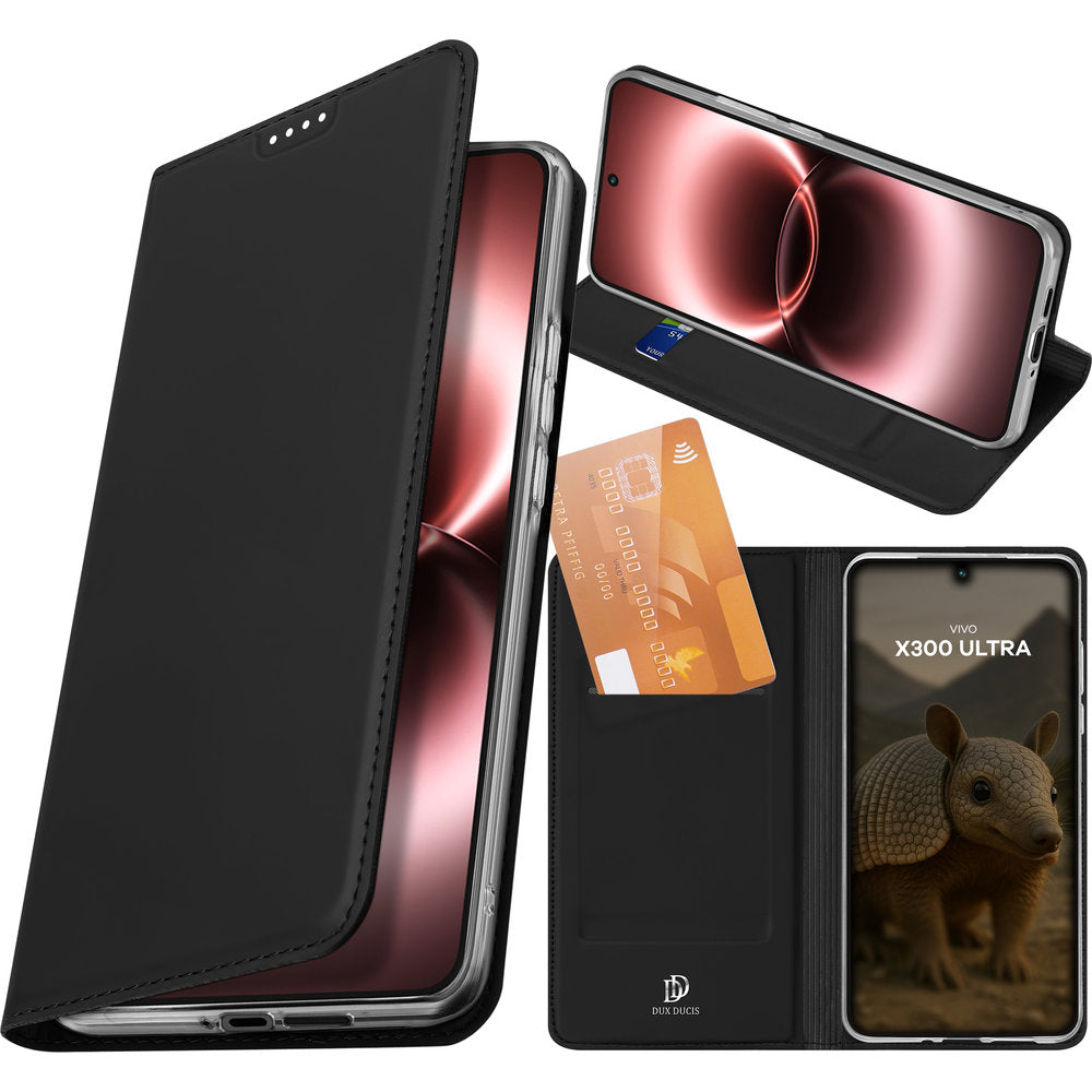 Handyhülle mit Klappe für Vivo X300 Ultra, Dux Ducis Skin Pro, Schwarz
