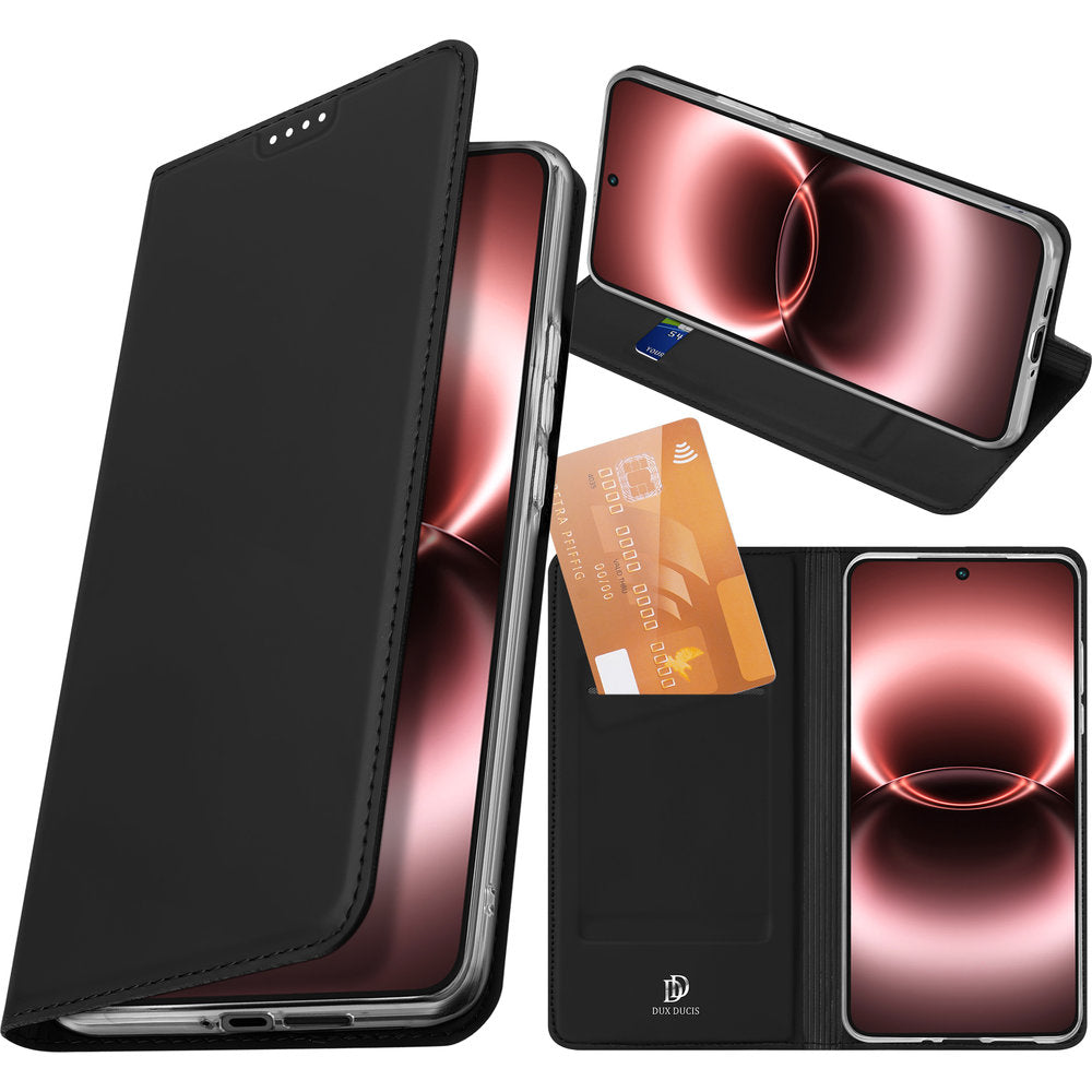 Handyhülle mit Klappe für Vivo X300 Ultra, Dux Ducis Skin Pro, Schwarz
