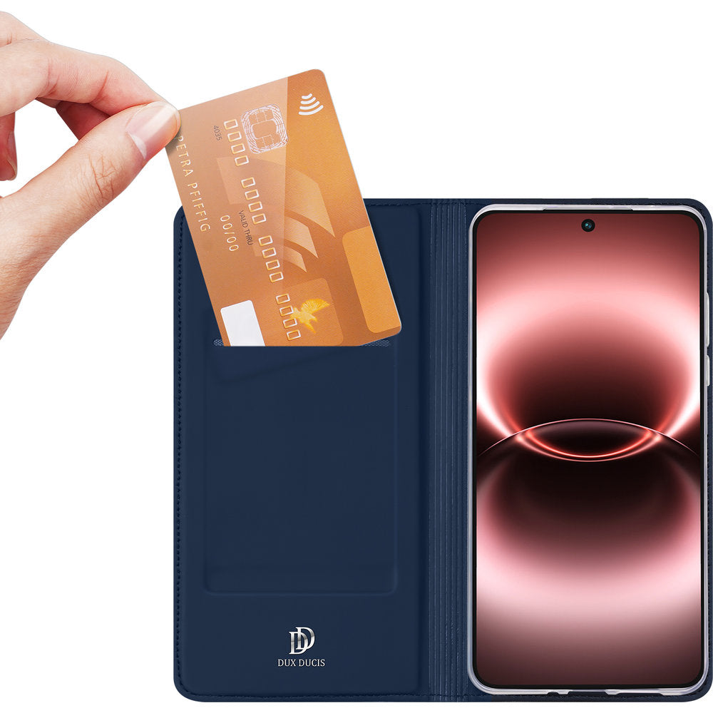 Handyhülle mit Klappe für Vivo X300 Ultra, Dux Ducis Skin Pro, Dunkelblau