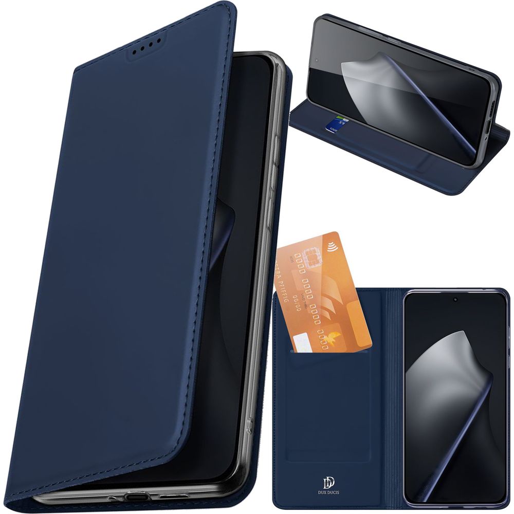 Handyhülle mit Klappe für Xiaomi 15T, Dux Ducis Skin Pro, Dunkelblau