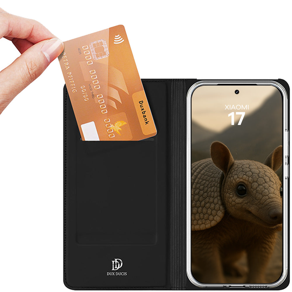 Handyhülle mit Klappe für Xiaomi 17, Dux Ducis Skin Pro, Schwarz