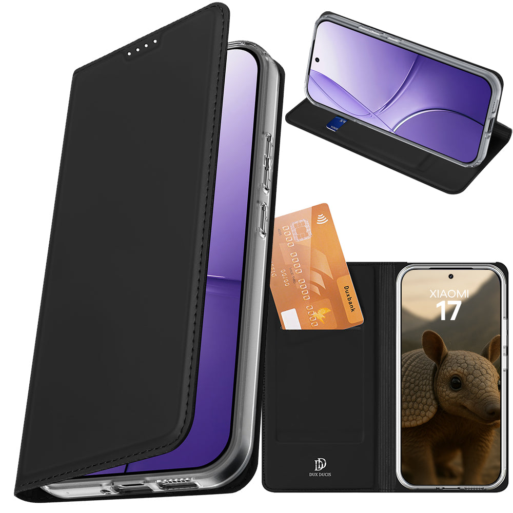 Handyhülle mit Klappe für Xiaomi 17, Dux Ducis Skin Pro, Schwarz