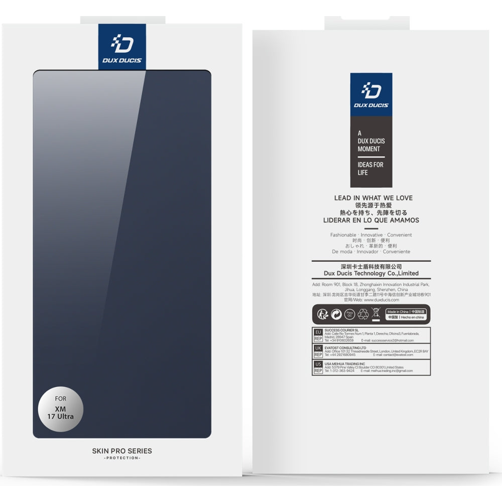 Handyhülle mit Klappe für Xiaomi 17 Ultra, Dux Ducis Skin Pro, Blau