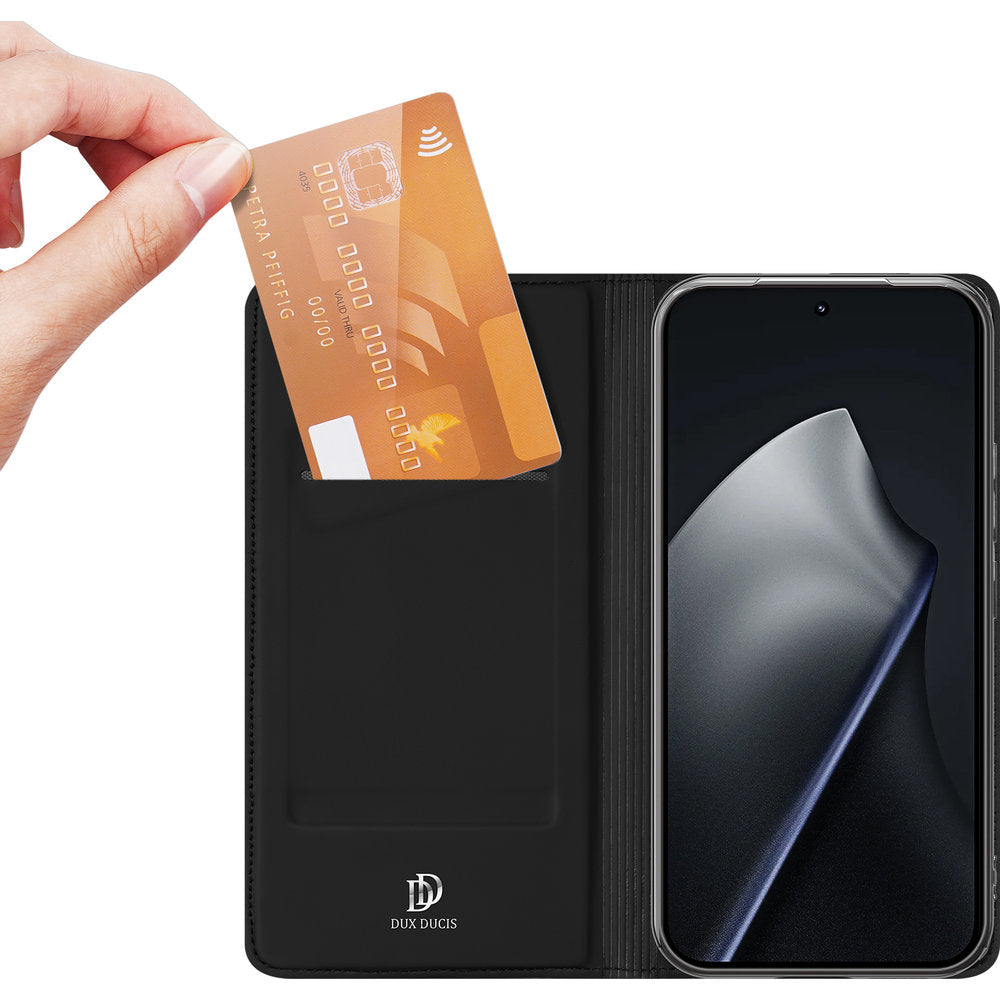 Handyhülle mit Klappe für Xiaomi 17T, Dux Ducis Skin Pro, Schwarz