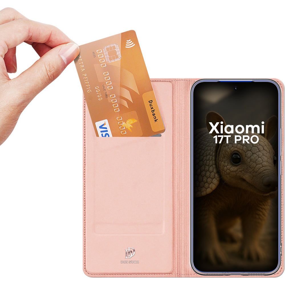 Handyhülle mit Klappe für Xiaomi 17T Pro, Dux Ducis Skin Pro, Rosa