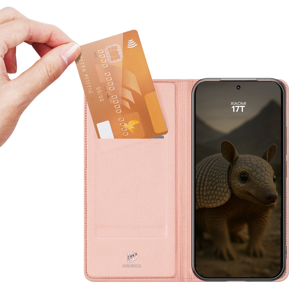 Handyhülle mit Klappe für Xiaomi 17T, Dux Ducis Skin Pro, Rosa