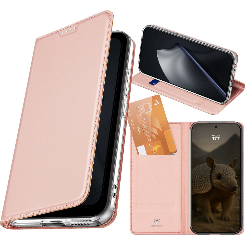 Handyhülle mit Klappe für Xiaomi 17T, Dux Ducis Skin Pro, Rosa