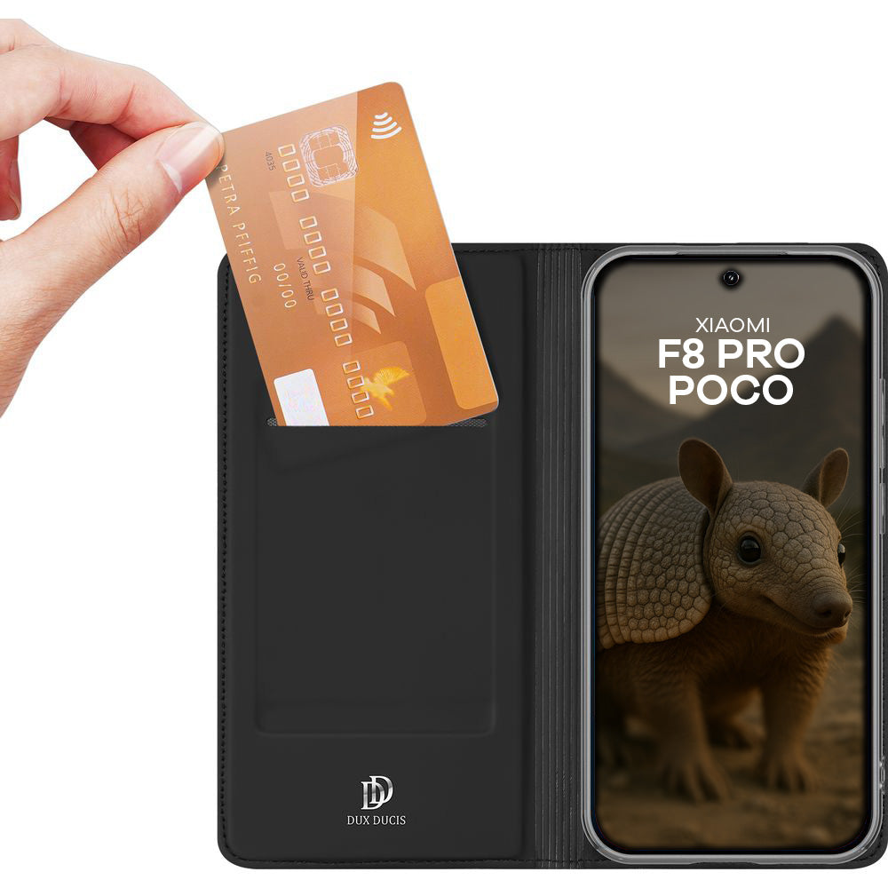 Handyhülle mit Klappe für Xiaomi POCO F8 Pro, Dux Ducis Skin Pro, Schwarz
