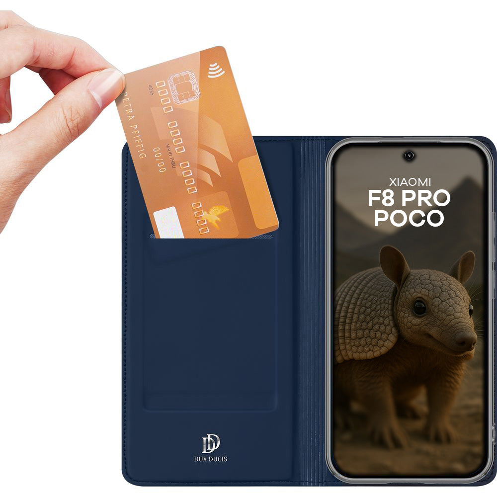 Handyhülle mit Klappe für Xiaomi POCO F8 Pro, Dux Ducis Skin Pro, Dunkelblau