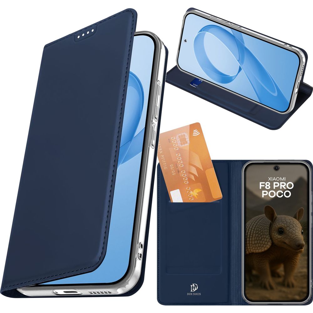 Handyhülle mit Klappe für Xiaomi POCO F8 Pro, Dux Ducis Skin Pro, Dunkelblau