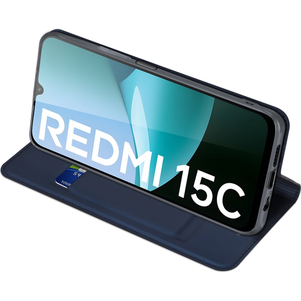 Handyhülle mit Klappe für Xiaomi Redmi 15C, Dux Ducis Skin Pro, Blau