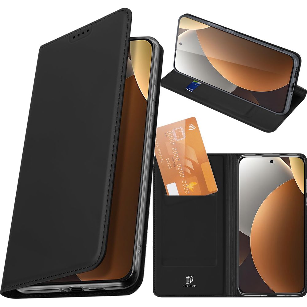 Handyhülle mit Klappe für Xiaomi Redmi Note 15 Pro 5G, Dux Ducis Skin Pro, Schwarz