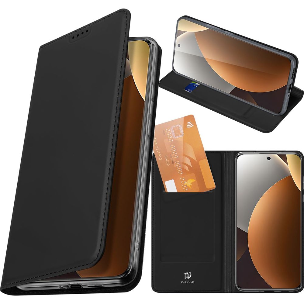 Handyhülle mit Klappe für Xiaomi Redmi Note 15 Pro Plus 5G / POCO M8 Pro 5G, Dux Ducis Skin Pro, Schwarz