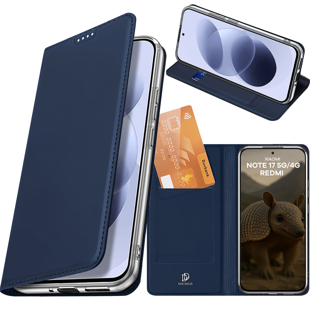 Handyhülle mit Klappe für Xiaomi Redmi Note 17 4G/5G, Dux Ducis Skin Pro, Dunkelblau (1/12)