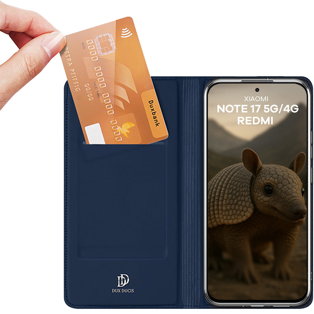 Handyhülle mit Klappe für Xiaomi Redmi Note 17 4G/5G, Dux Ducis Skin Pro, Dunkelblau (2/12)