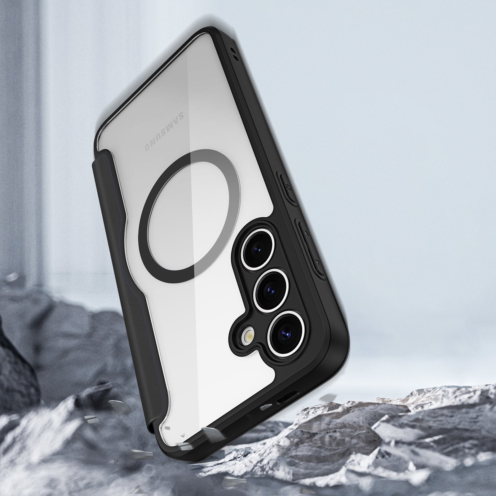 Handyhülle für Galaxy S25, Dux Ducis Skin X Pro Magnetic mit MagSafe, Schwarz