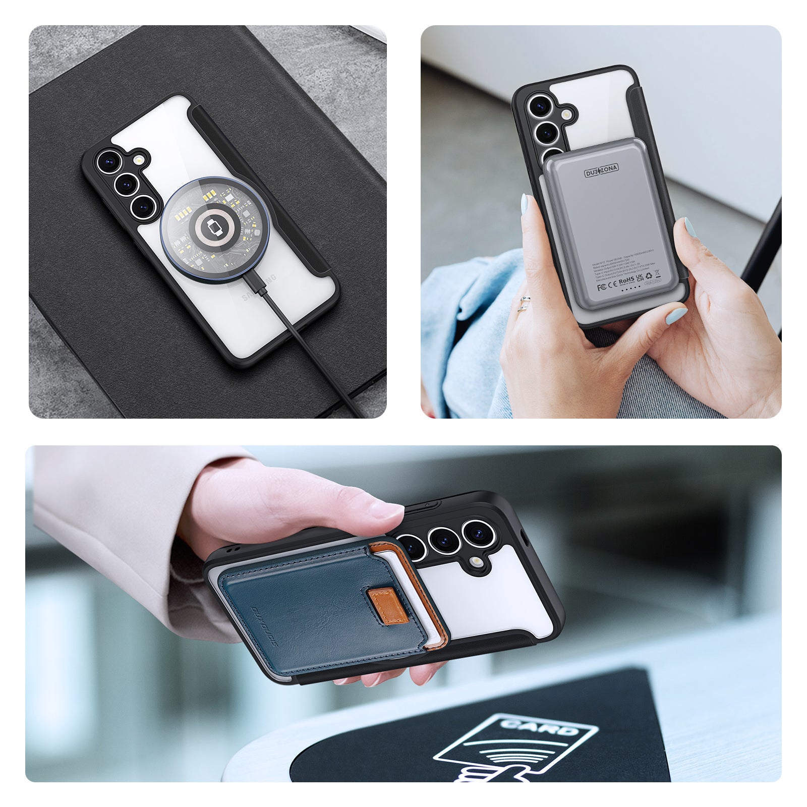 Handyhülle für Galaxy S25, Dux Ducis Skin X Pro Magnetic mit MagSafe, Schwarz