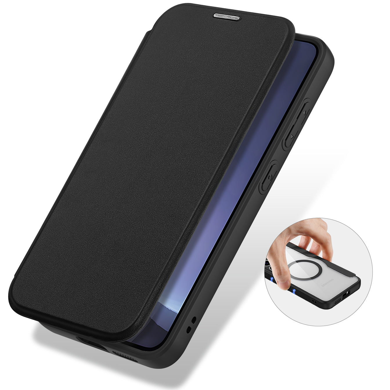 Handyhülle für Galaxy S25, Dux Ducis Skin X Pro Magnetic mit MagSafe, Schwarz