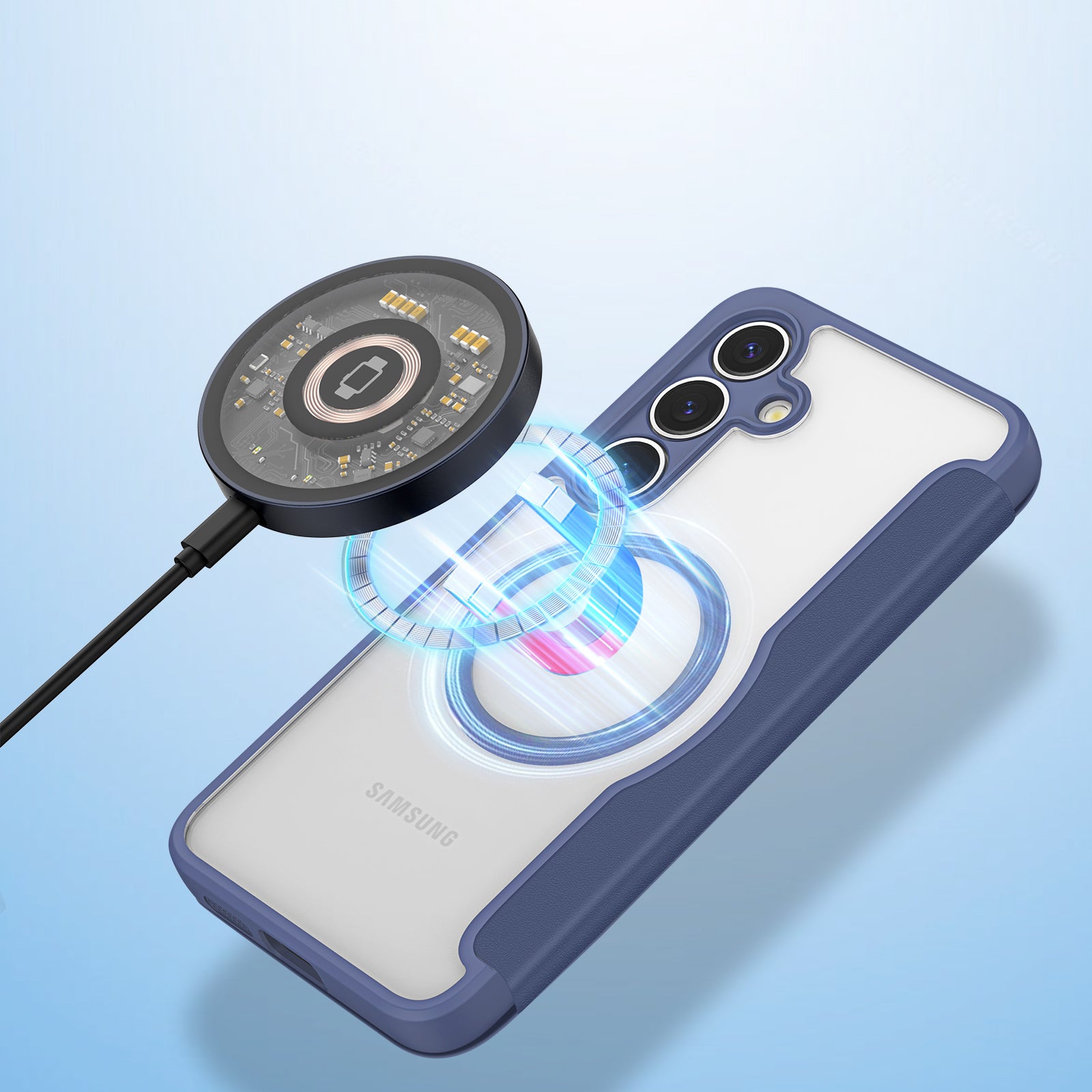 Handyhülle für Galaxy S25 Plus, Dux Ducis Skin X Pro Magnetic mit MagSafe, Dunkelblau