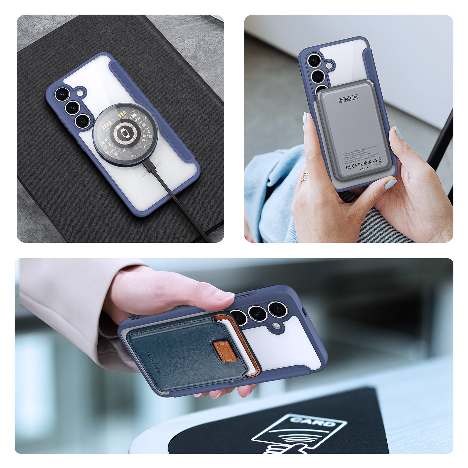 Handyhülle für Galaxy S25 Plus, Dux Ducis Skin X Pro Magnetic mit MagSafe, Dunkelblau