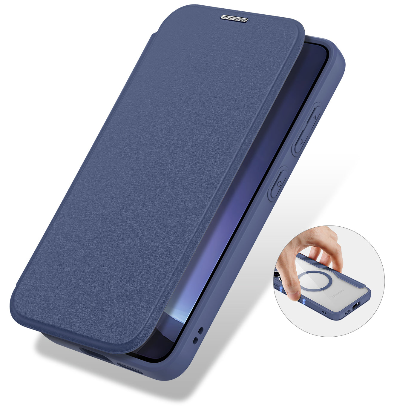 Handyhülle für Galaxy S25 Plus, Dux Ducis Skin X Pro Magnetic mit MagSafe, Dunkelblau
