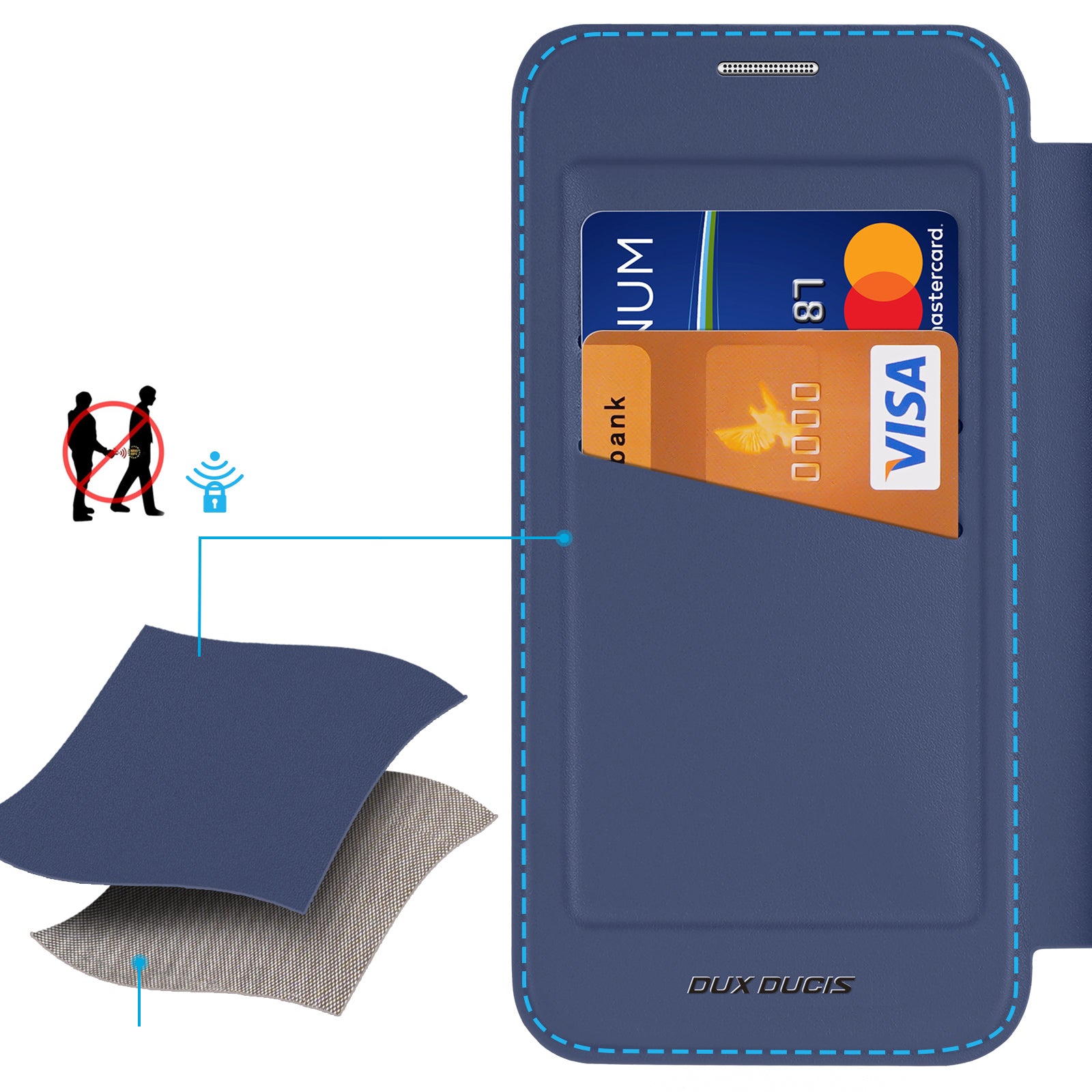 Handyhülle für Galaxy S25 Plus, Dux Ducis Skin X Pro Magnetic mit MagSafe, Dunkelblau