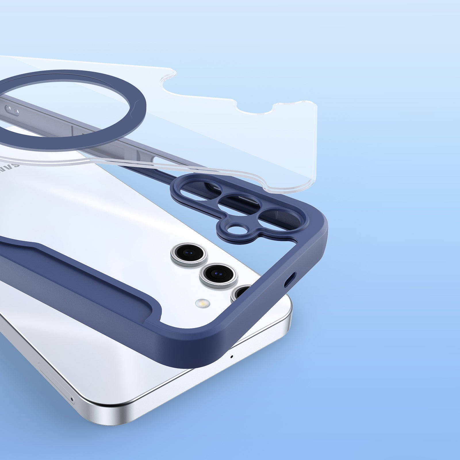 Handyhülle für Galaxy S25 Plus, Dux Ducis Skin X Pro Magnetic mit MagSafe, Dunkelblau