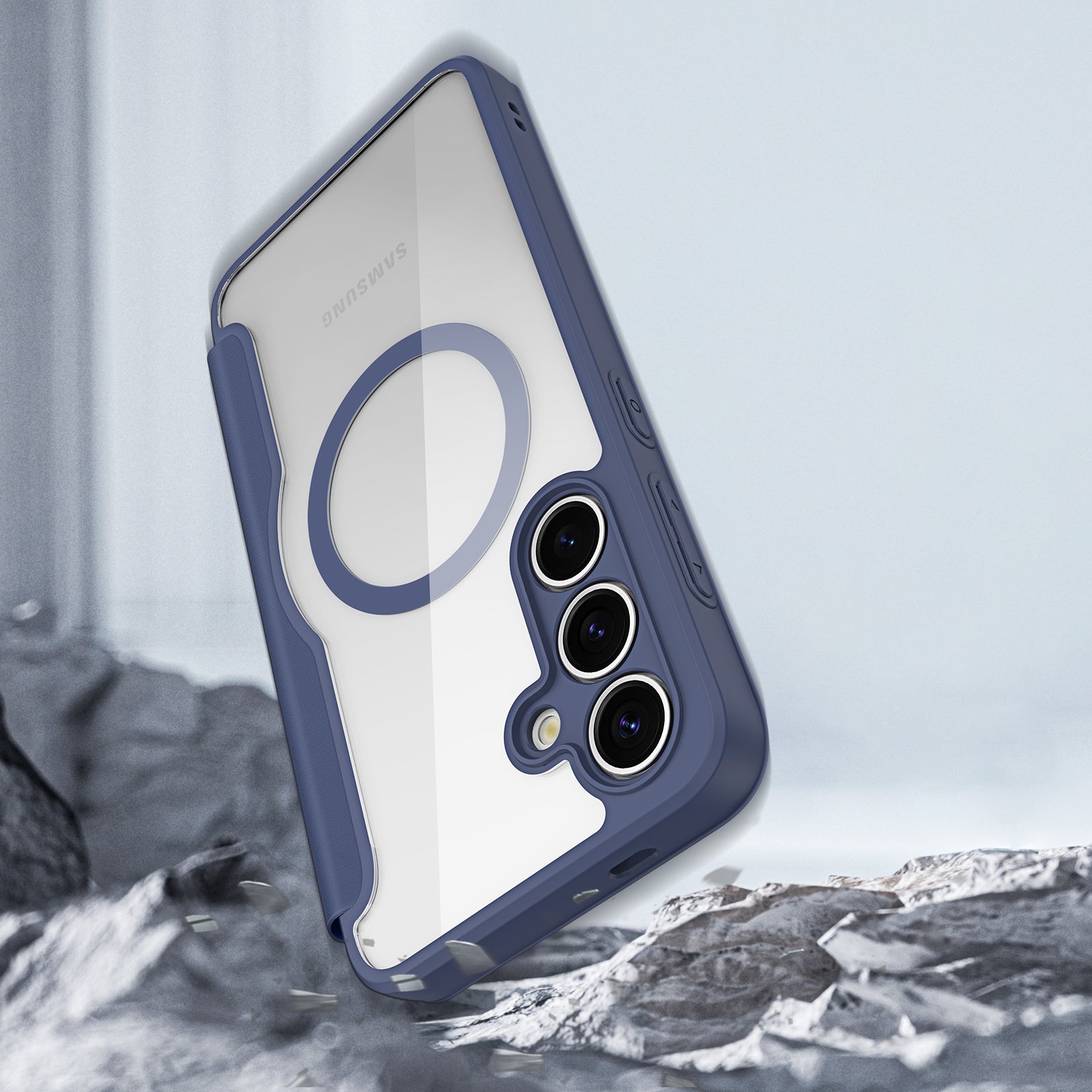 Handyhülle für Galaxy S25 Plus, Dux Ducis Skin X Pro Magnetic mit MagSafe, Dunkelblau