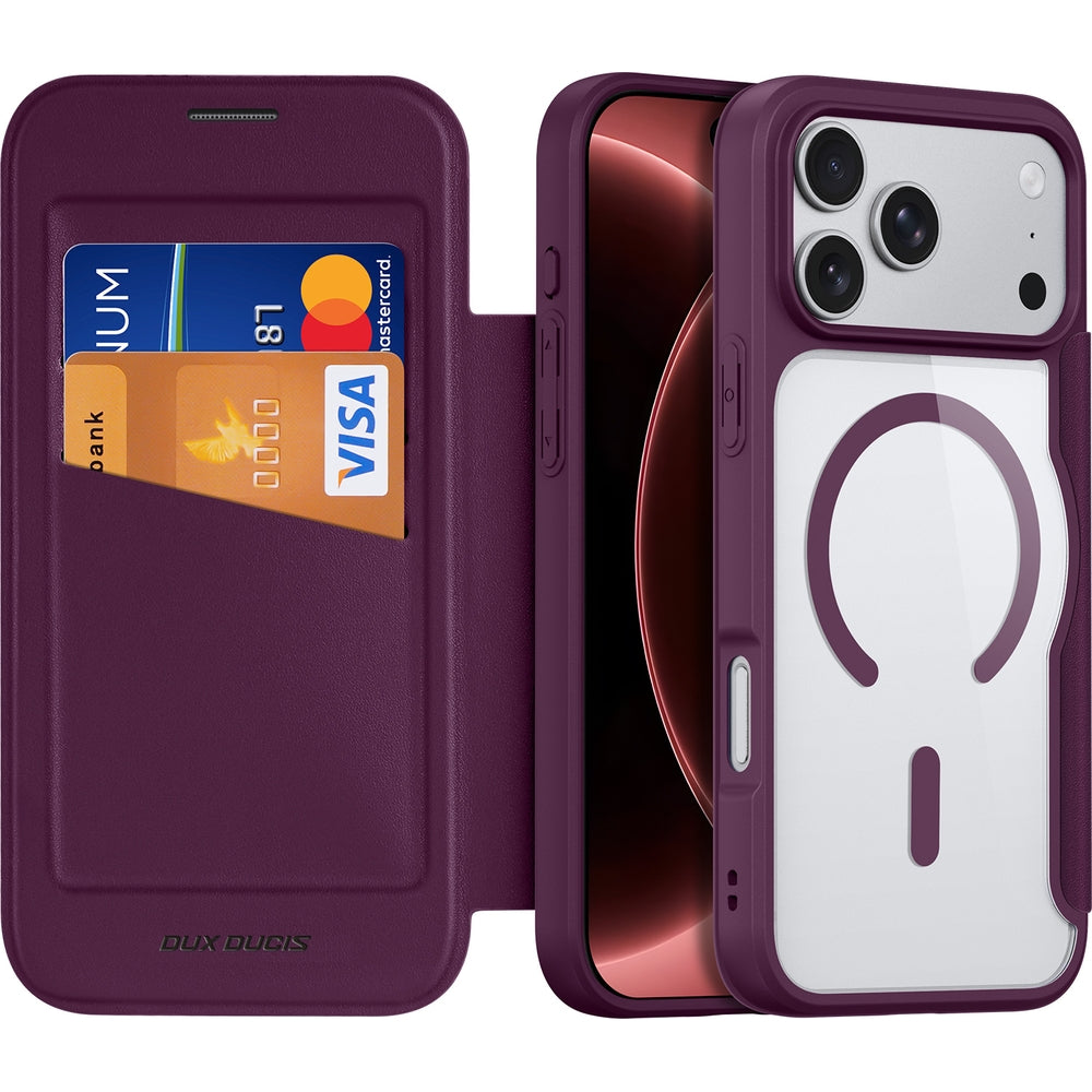 Handyhülle für iPhone 18 Pro / 17 Pro, Dux Ducis Skin X Pro Magnetic mit MagSafe, Burgunder (1/11)