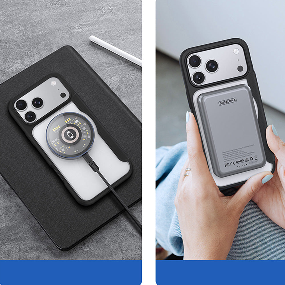 Handyhülle für iPhone 18 Pro Max / 17 Pro Max, Dux Ducis Skin X Pro Magnetic mit MagSafe, Transparent-Schwarz (7/11)