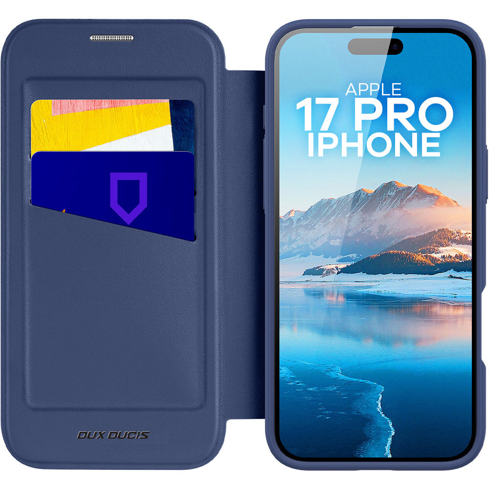 Handyhülle für iPhone 17 Pro mit MagSafe, Dux Ducis Skin X Pro Magnetic, Blau und Transparent
