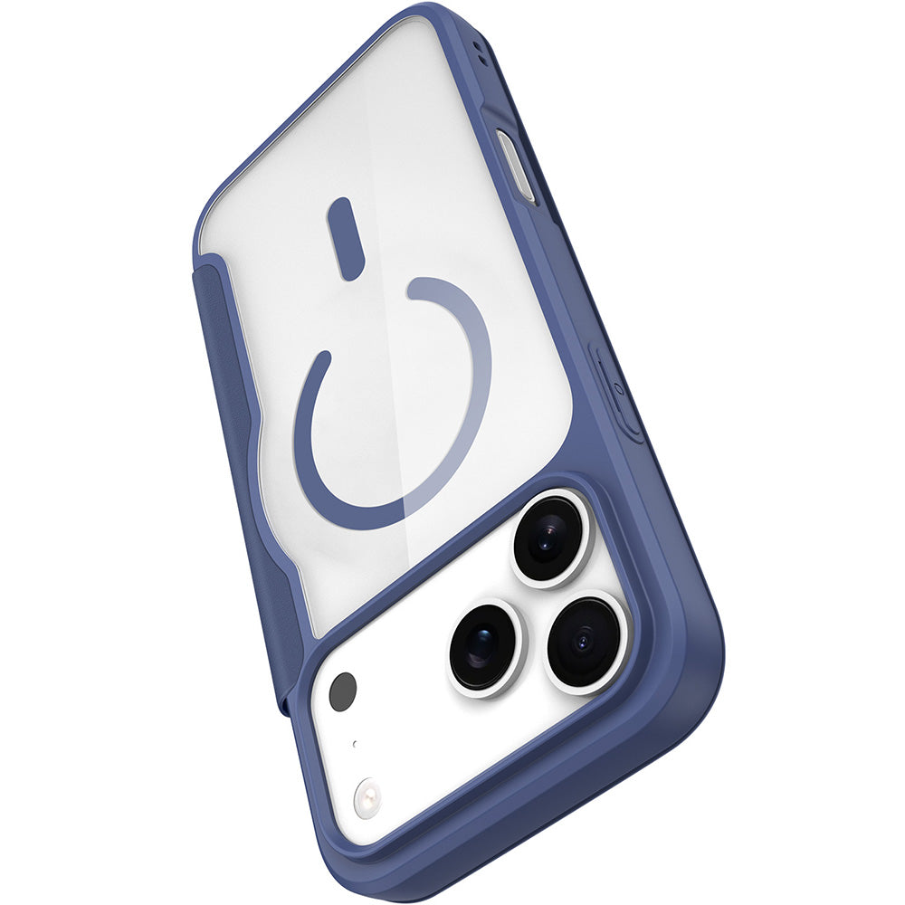 Handyhülle für iPhone 17 Pro Max mit MagSafe, Dux Ducis Skin X Pro Magnetic, Blau und Transparent