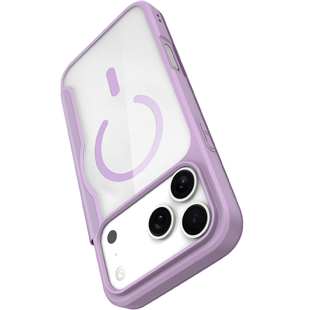 Handyhülle für iPhone 17 Pro Max mit MagSafe, Dux Ducis Skin X Pro Magnetic, Transparent und Violett