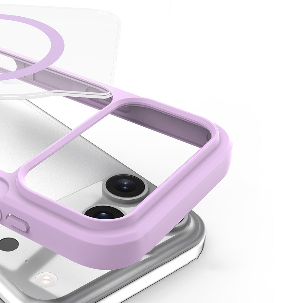 Handyhülle für iPhone 17 Pro mit MagSafe, Dux Ducis Skin X Pro Magnetic, Transparent und Violett