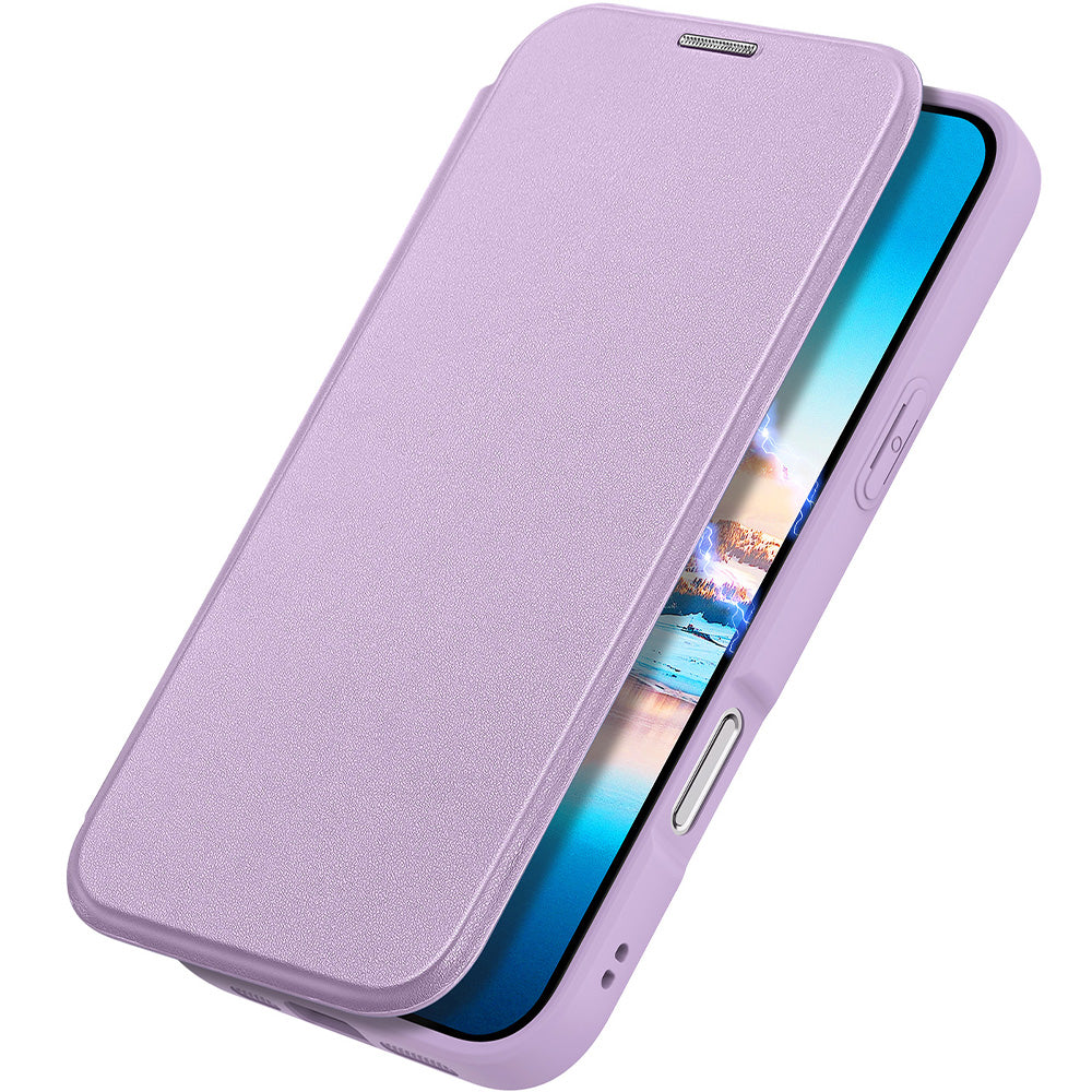 Handyhülle für iPhone 17 Pro mit MagSafe, Dux Ducis Skin X Pro Magnetic, Transparent und Violett