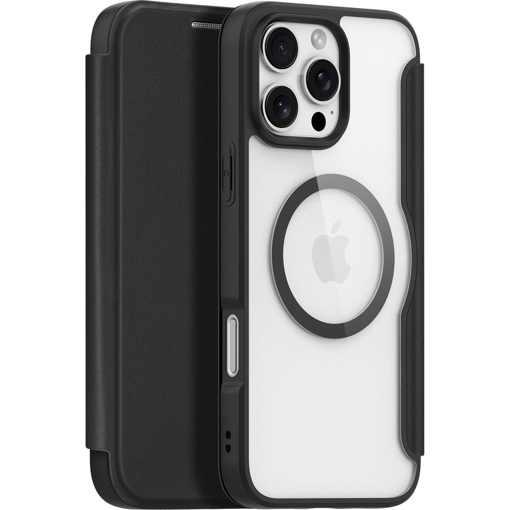 Handyhülle für iPhone 16 Pro, Dux Ducis Skin X Pro Magnetic, Schwarz und Transparent