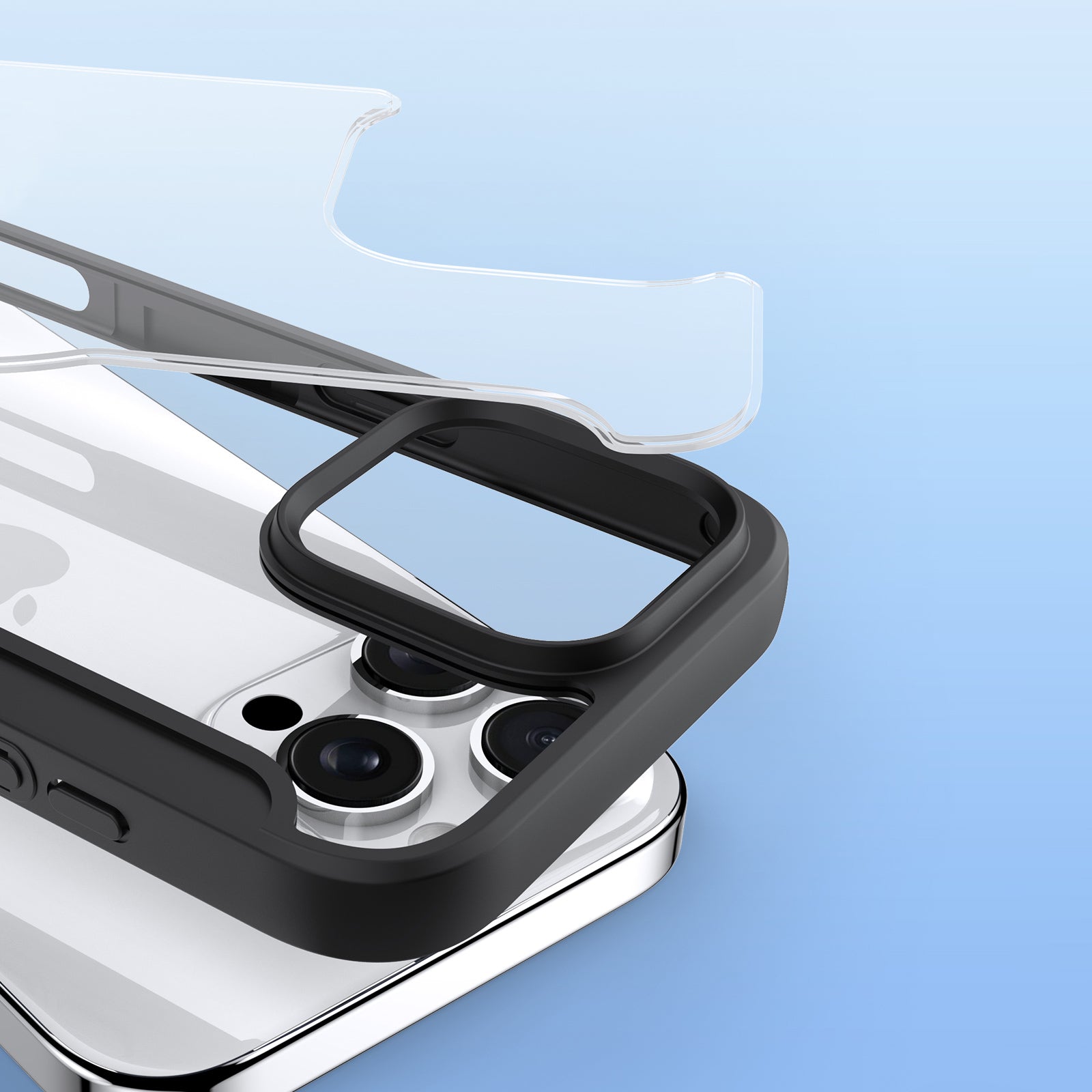 Handyhülle für iPhone 16 Pro, Dux Ducis Skin X Pro Magnetic, Schwarz und Transparent