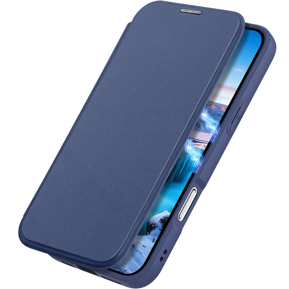 Handyhülle für iPhone Air mit MagSafe, Dux Ducis Skin X Pro Magnetic, Blau und Transparent