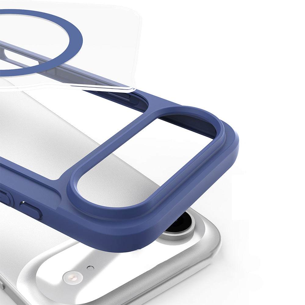 Handyhülle für iPhone Air mit MagSafe, Dux Ducis Skin X Pro Magnetic, Blau und Transparent